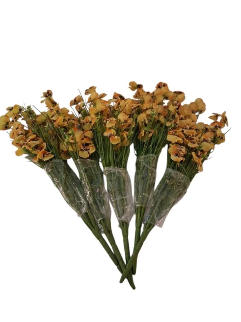 5 Bouquet Bundle Yellow Pansies Faux 24